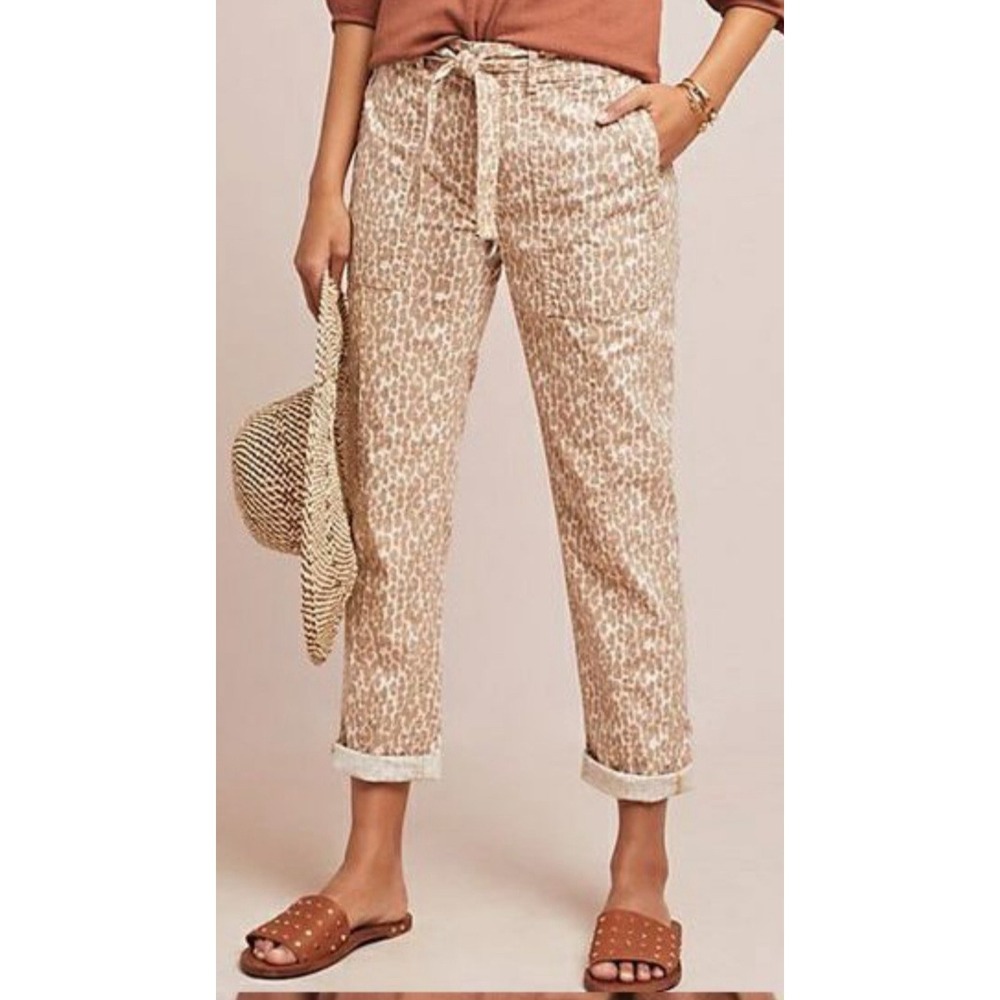 Anthropologie‎ l The Wanderer Belted Utility Pants |Leopard Print | Size 29